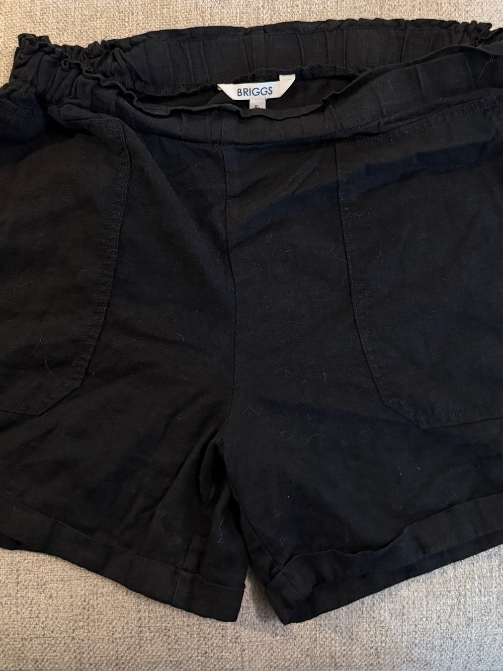 Briggs New York Black High-Waist Elastic Shorts